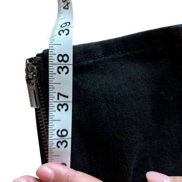 Athleta Womens Jeans Sculptek Denim Carbon Black Wash Zip Ankle Goth Moto Size 6 - Picture 14 of 15